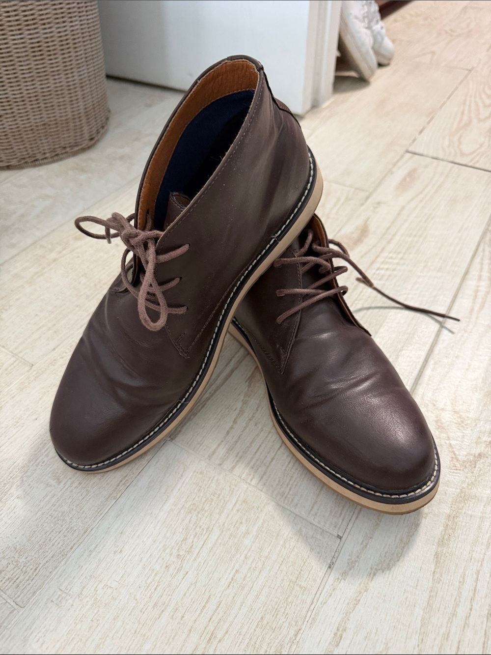 Tommy Hilfiger Dark Brown Leather Chukka Boots